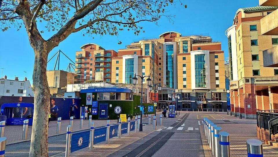 A view of Stamford Bridge, Chelsea Football Club’s ground.
